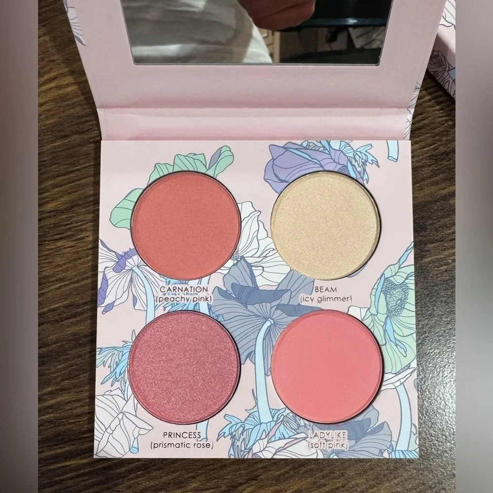 Geranium + Glow - Blush & Highlight Palette in Heliopink​​​​